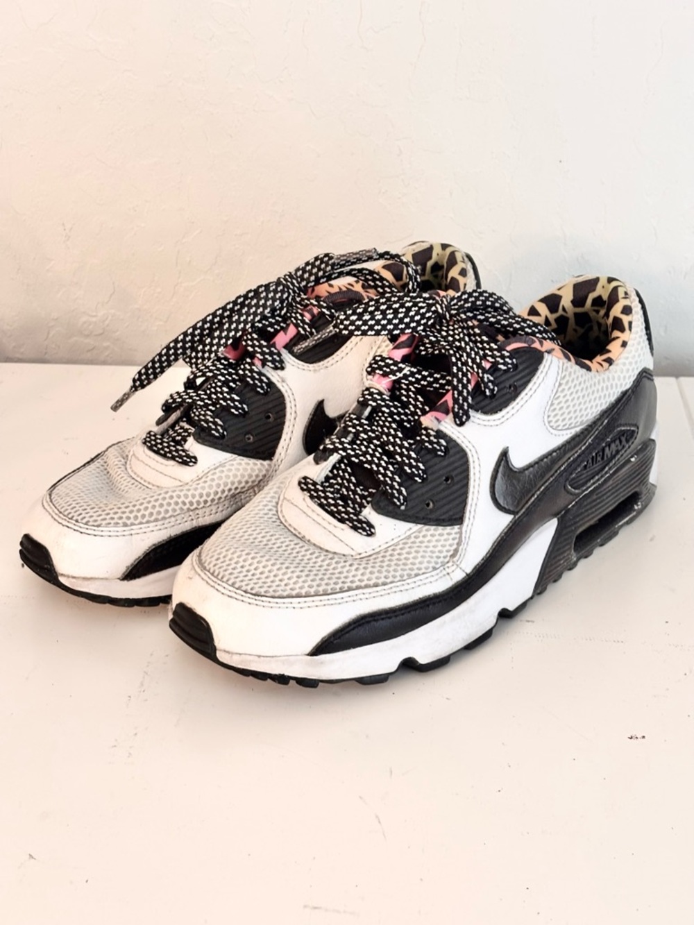 Nike AIR MAX 90 FB Blast Sneakers White Black Multicolor Lining, Running Shoes